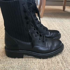 Sam Edelman lace up Lydell mixed media combat boots. Great condition!